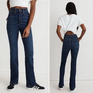 Madewell Flare Jeans Pant High Rise Demi-Boot Dark Stretch Blue Denim 32 Tall